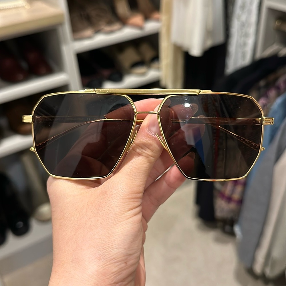 Authentic Bottega Veneta BV1012S Gold/Brown sunglasses